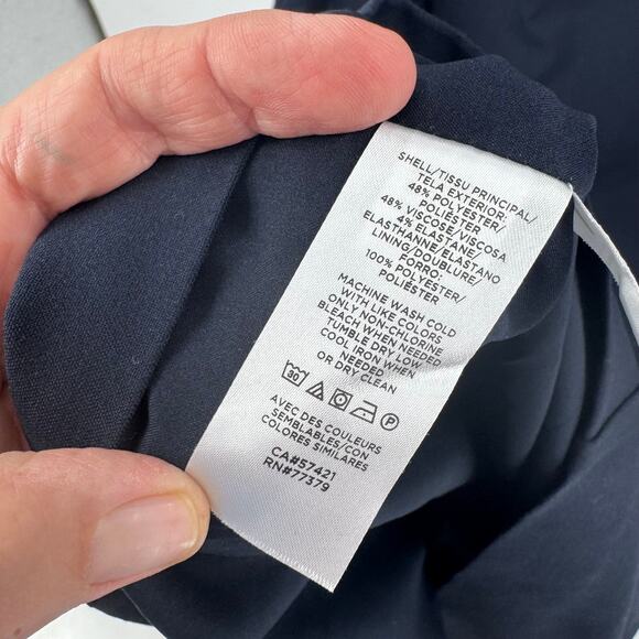 NWT Ann Taylor Navy Square Neck Sheath Dress Short Sleeves Stretch Size 14 - Picture 8 of 10